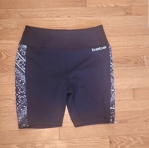 Bebe Women's Sport Shorts Black / Paisley Sz 2X